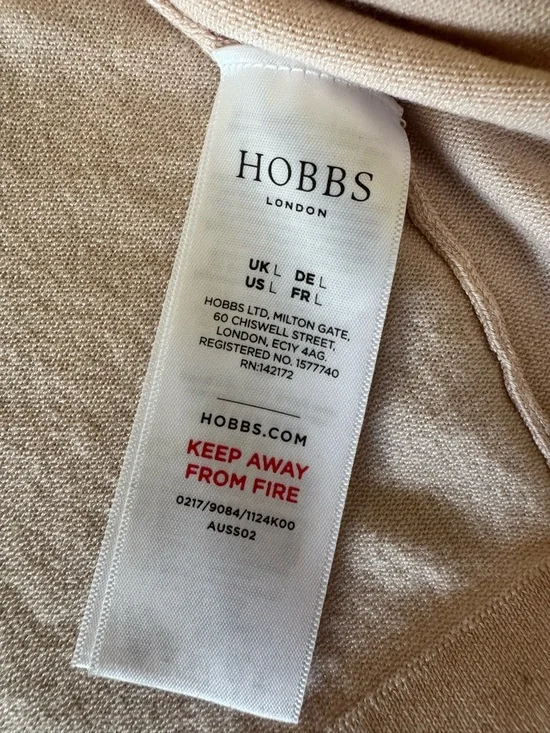 HOBBS London Carrie Bolero Shrug Shoulder Cardigan Sweater Light Pink Large - Picture 7 of 9